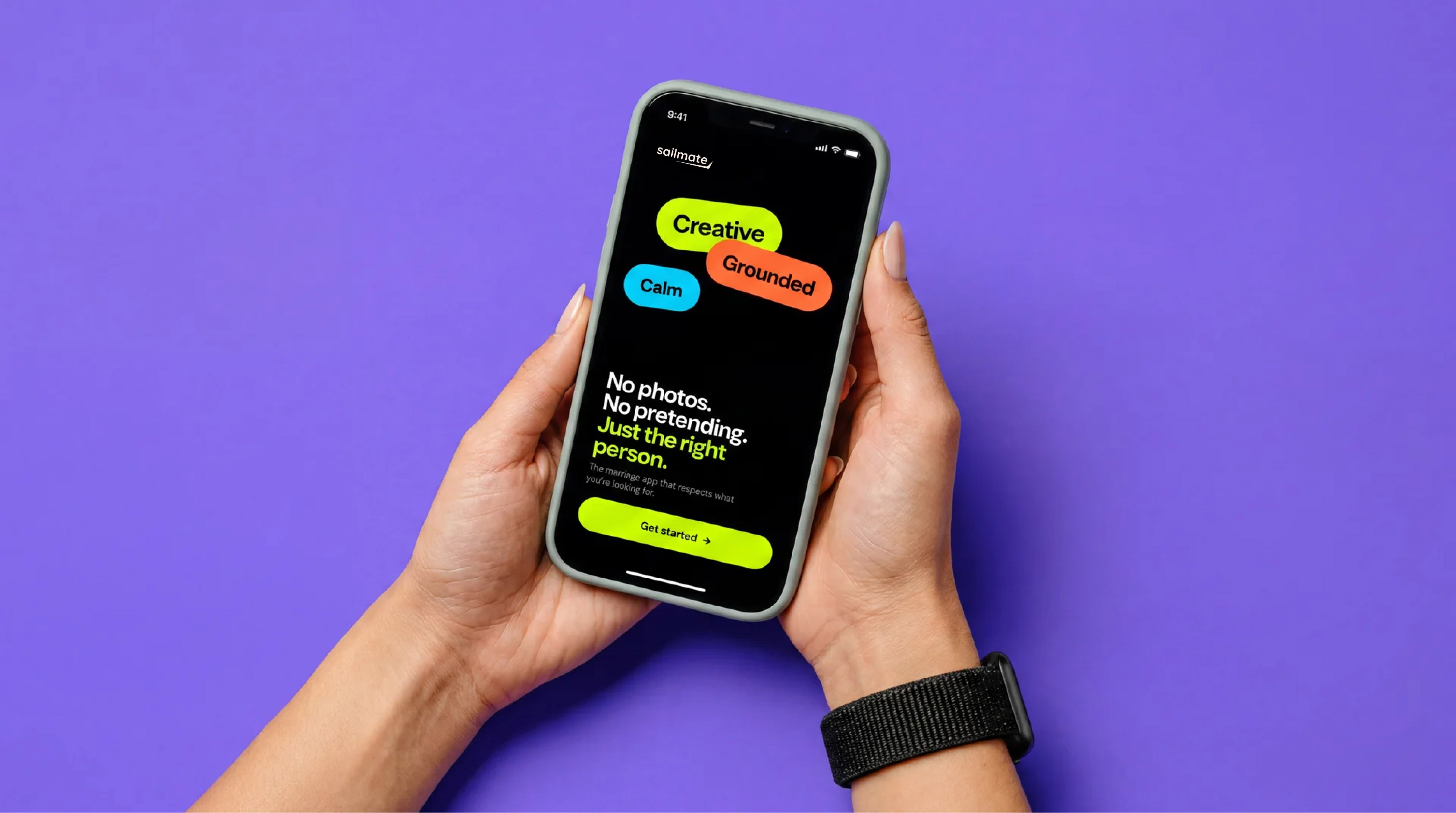 App screen in hands