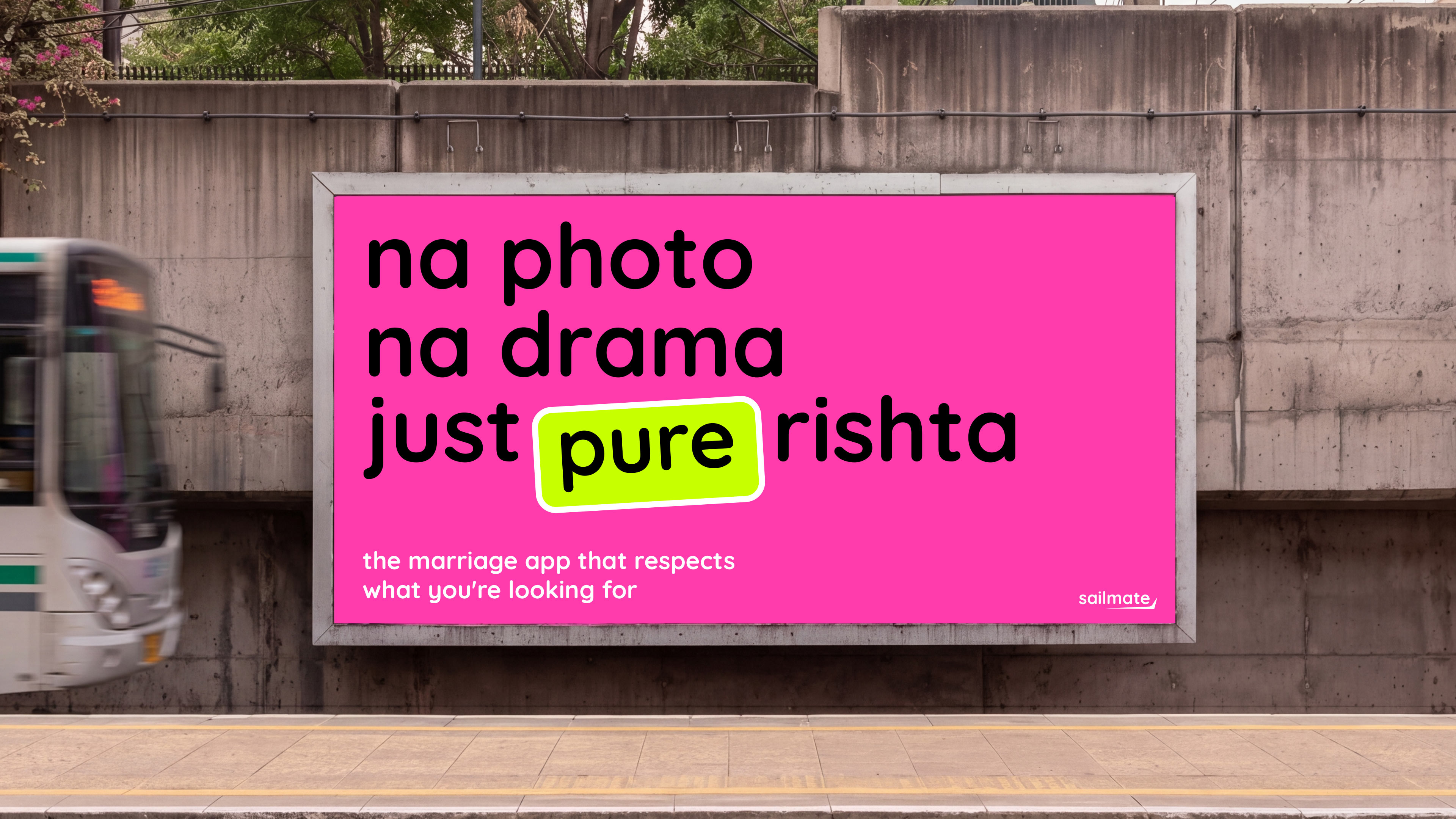 Billboard — no photo, no drama, just pure rishta